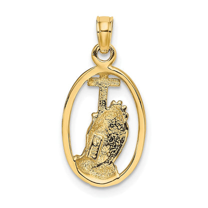 14K Gelb & Rhodium mit Betend Hands und Kreuz Charm