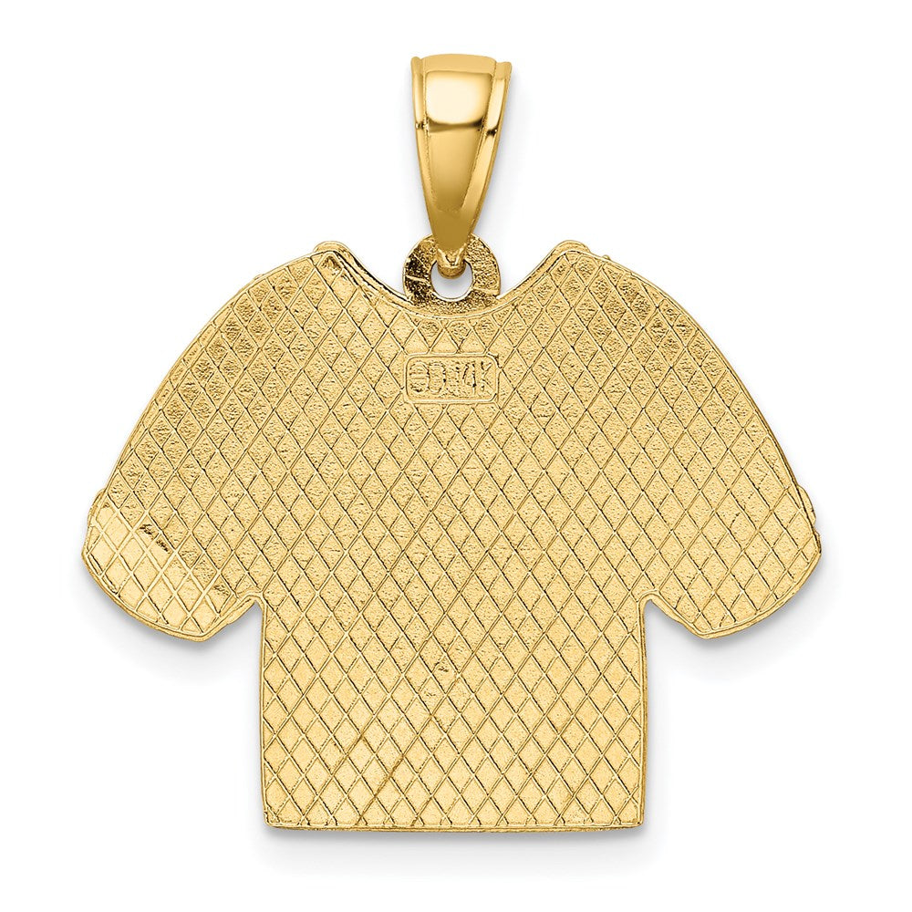 14K Gelb- & Rhodiumgold mit Rhodium US-Marine-Corps-T-Shirt-Charm