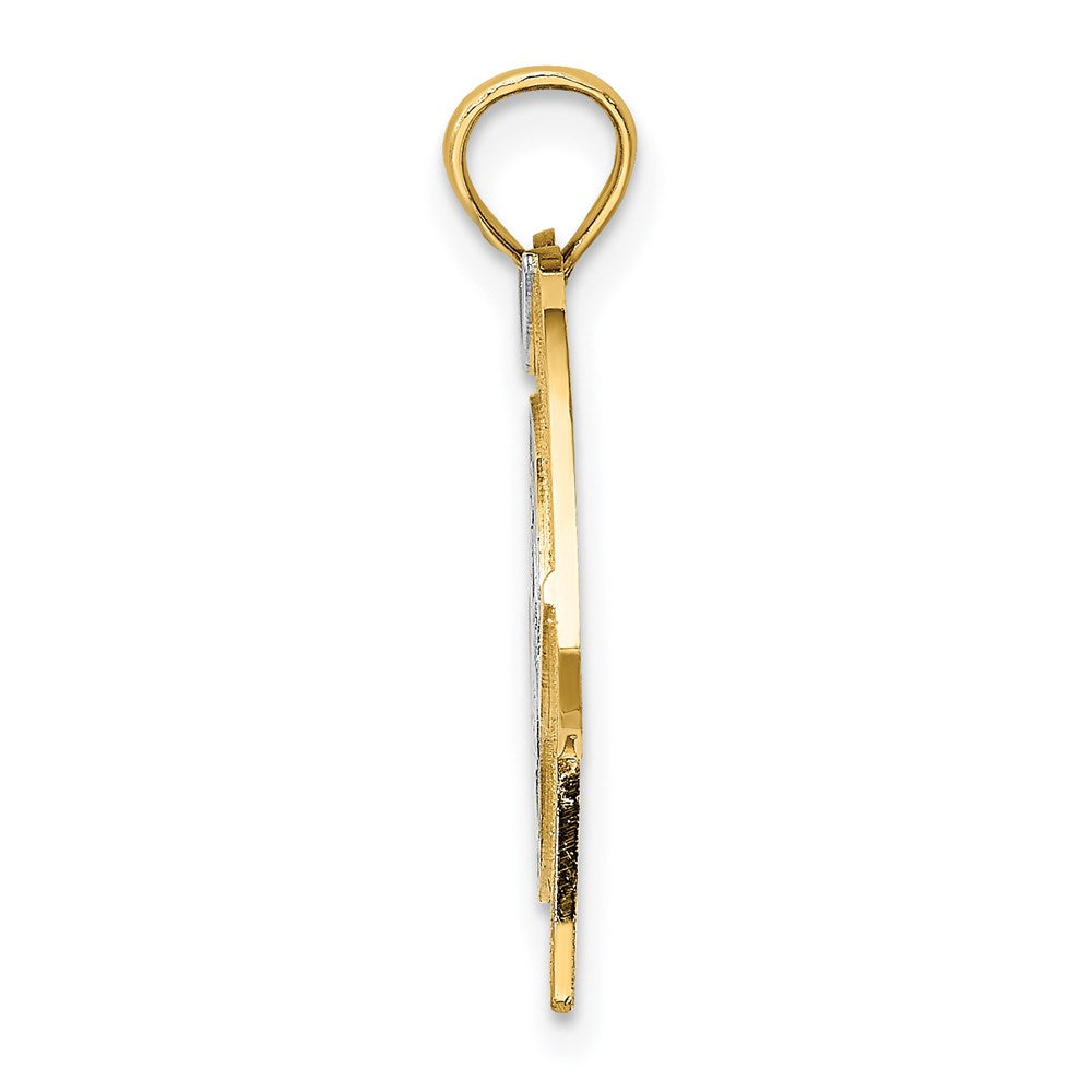 14K Gelb- und Rhodiumgold mit Rhodium US-ARMY-T-Shirt-Charm