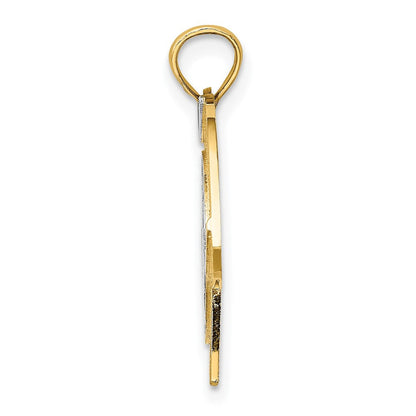14K Gelb- und Rhodiumgold mit Rhodium US-ARMY-T-Shirt-Charm