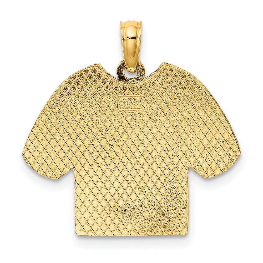 14K Gelb- und Rhodiumgold mit Rhodium US-ARMY-T-Shirt-Charm