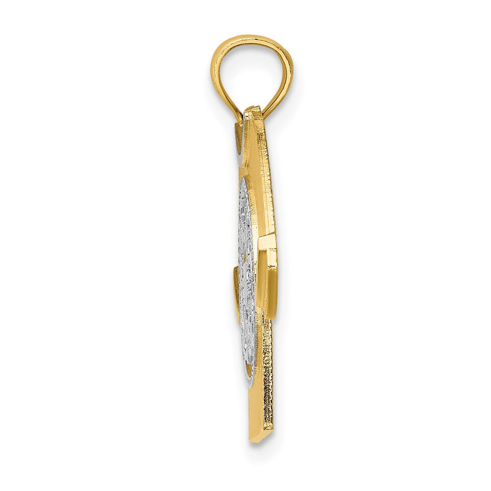 14 Karat Gelbgold & Roségold mit Rhodium US COAST GUARD T-Shirt-Charm