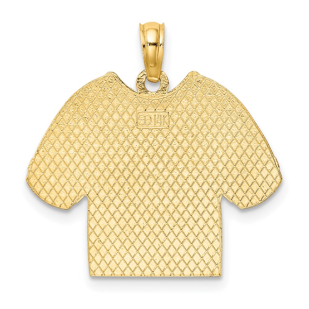 14 Karat Gelbgold & Roségold mit Rhodium US COAST GUARD T-Shirt-Charm