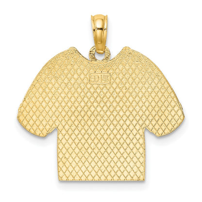 14 Karat Gelbgold & Roségold mit Rhodium US COAST GUARD T-Shirt-Charm