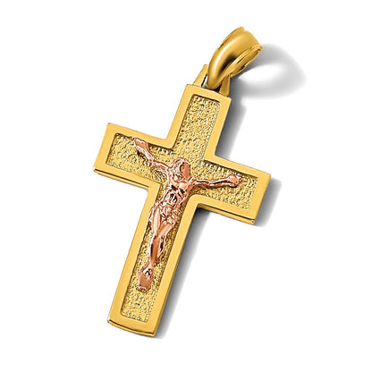 14K Bicolor Lateinisch Kruzifix Charm
