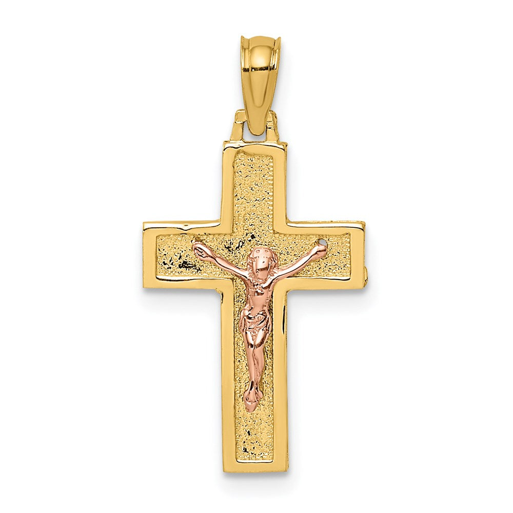14K Bicolor Lateinisch Kruzifix Charm