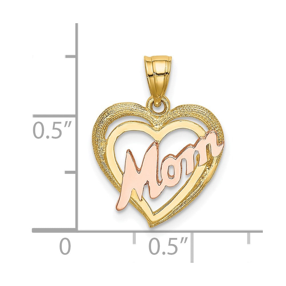 14K Bicolor Mama Herz Charm