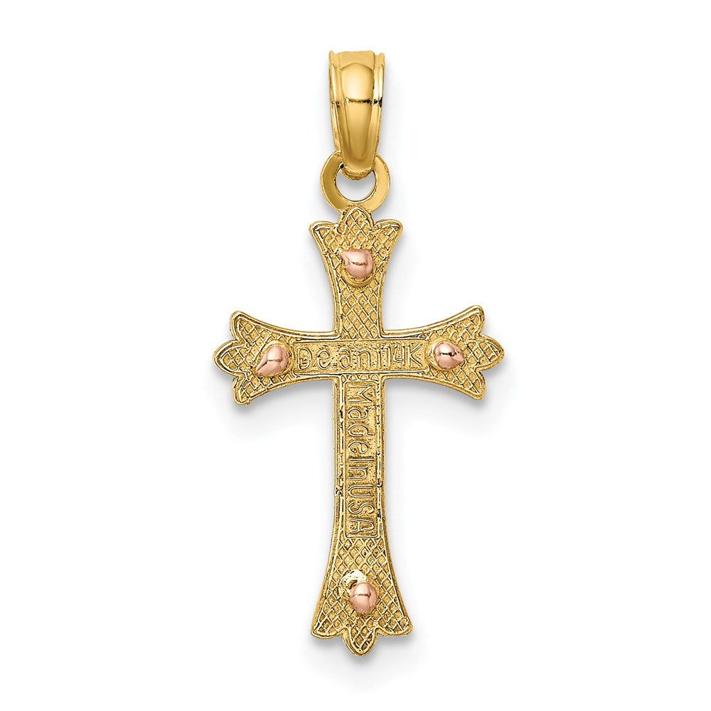 14K Bicolor Kreuz Charm
