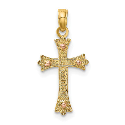 14K Bicolor Kreuz Charm