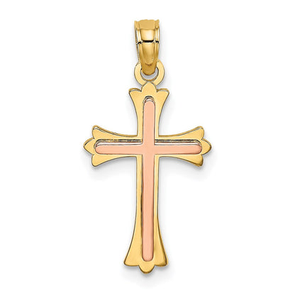 14K Bicolor Kreuz Charm
