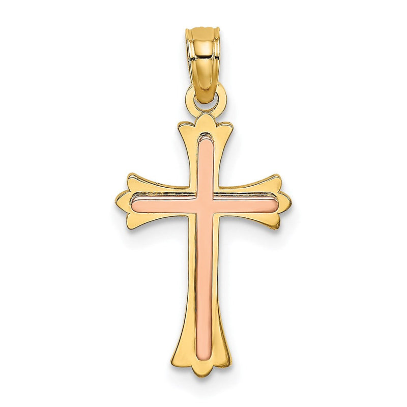14K Bicolor Kreuz Charm