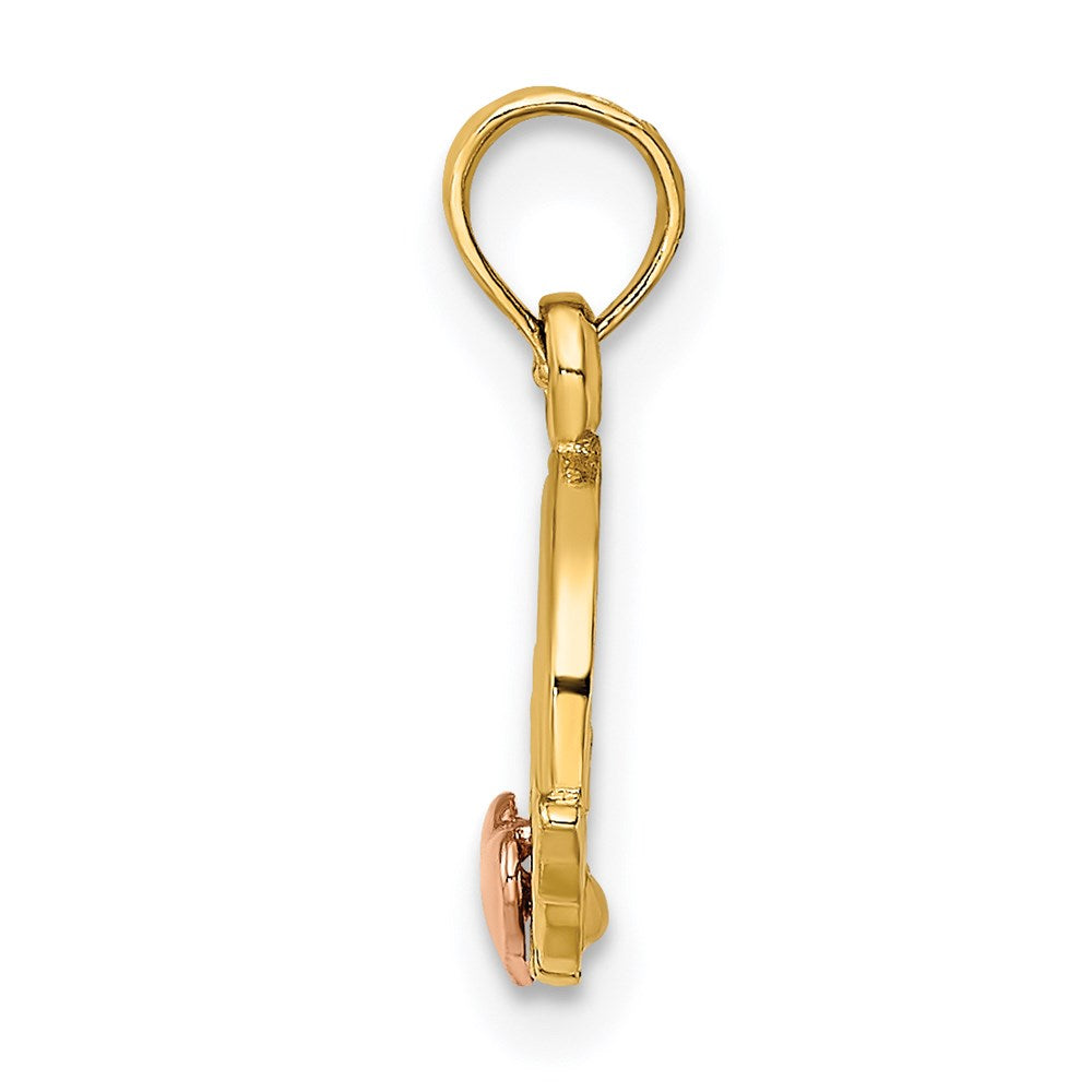 14K Bicolor Claddagh mit Herz Charm