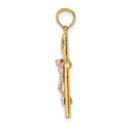 14K Bicolor Kreuz Kruzifix Charm