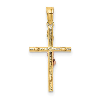 14K Bicolor Kreuz Kruzifix Charm