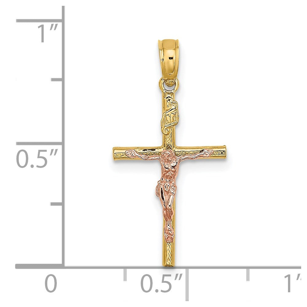 14K Bicolor Kreuz Kruzifix Charm