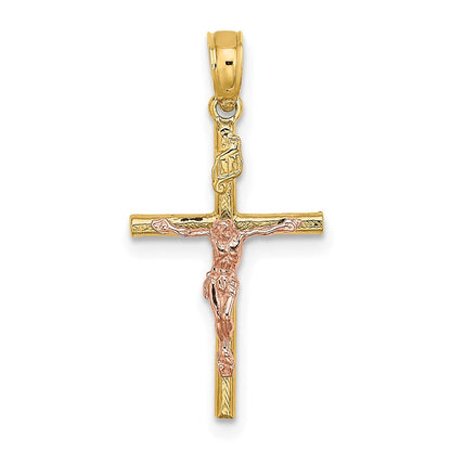 14K Bicolor Kreuz Kruzifix Charm