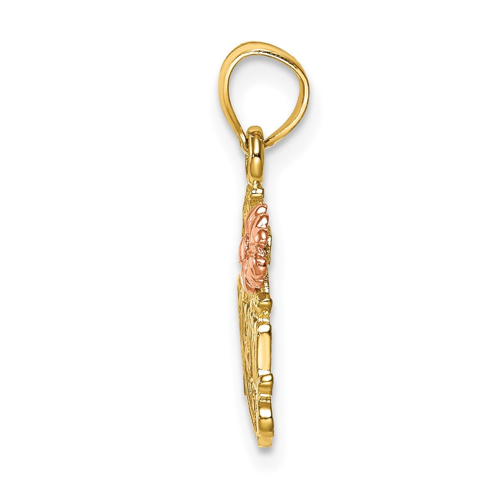 14K Bicolor #1 Mama mit Blume Charm