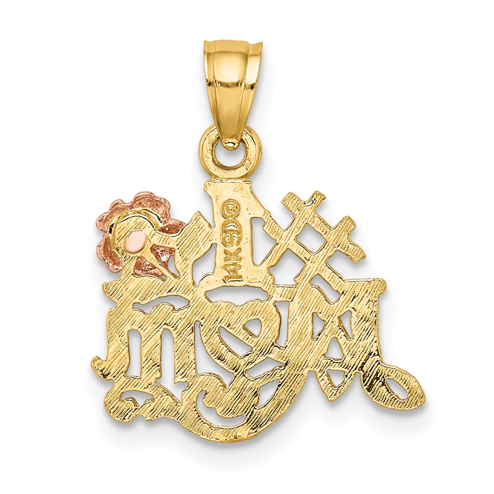 14K Bicolor #1 Mama mit Blume Charm