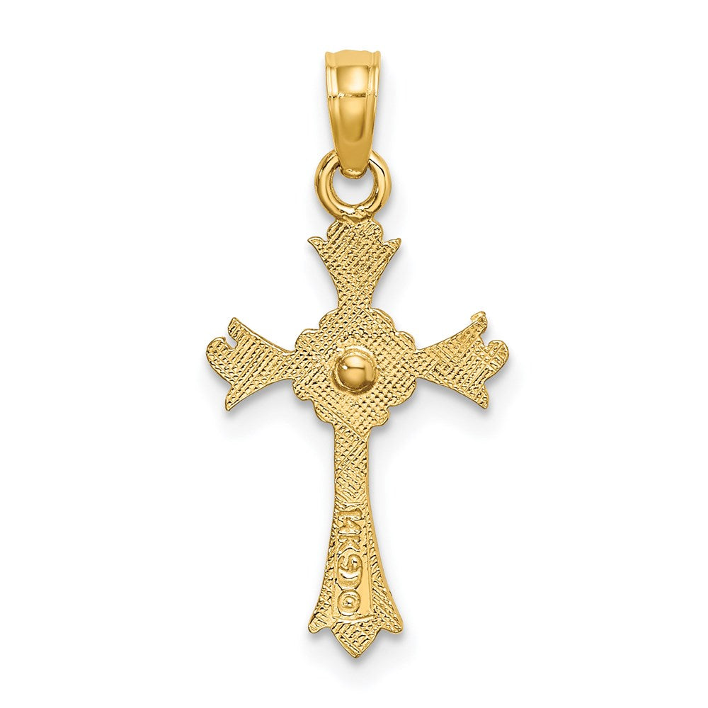 14K Bicolor Kreuz mit Herz Charm