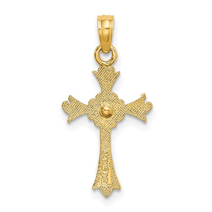 14K Bicolor Kreuz mit Herz Charm