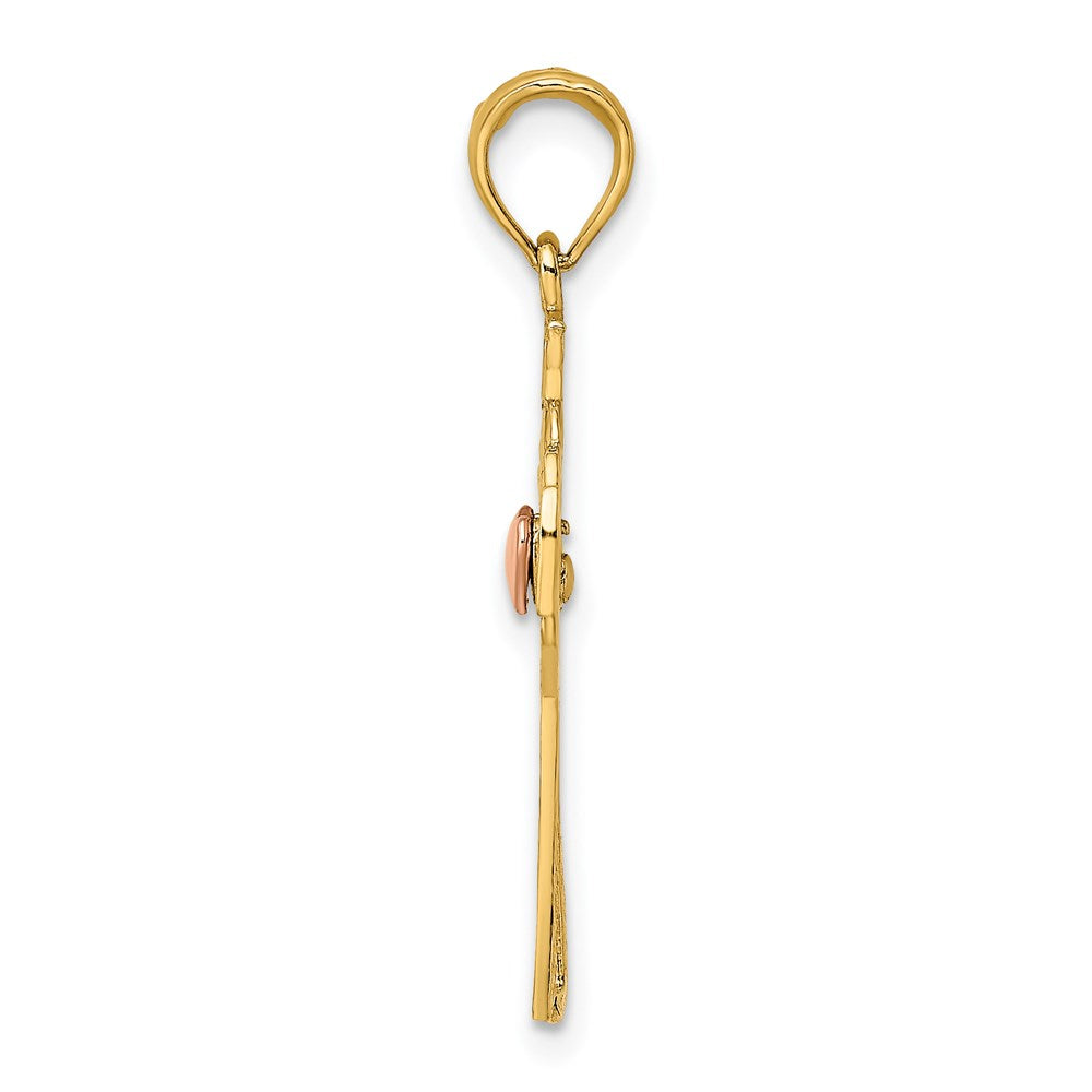 14K Bicolor Claddagh Kreuz Charm