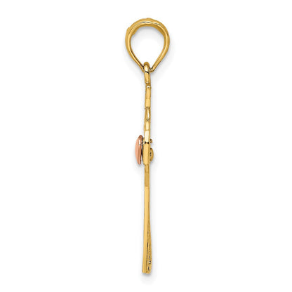 14K Bicolor Claddagh Kreuz Charm
