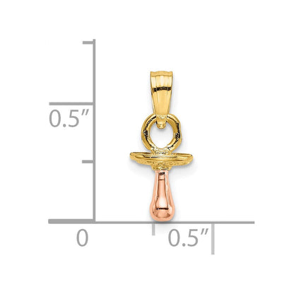 14K Bicolor 3-d Pacifier Charm