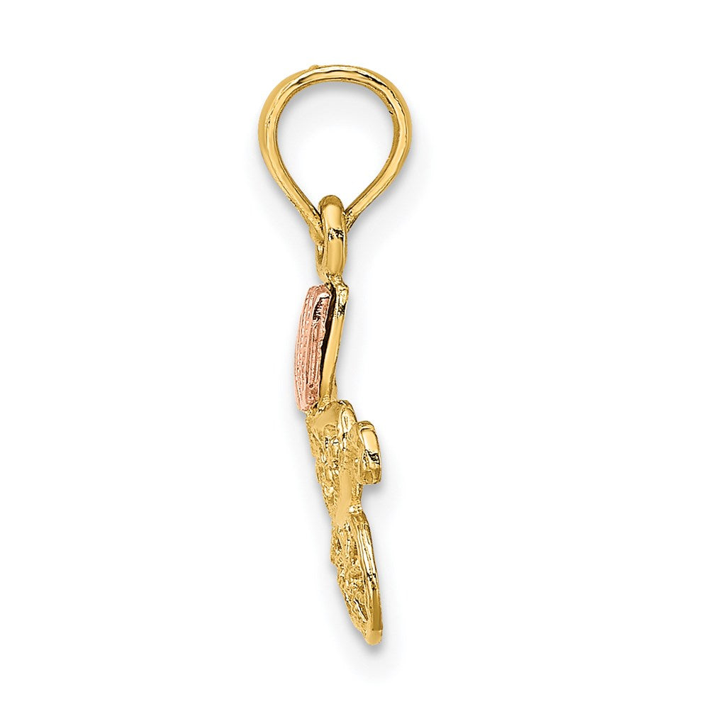 14K Bicolor Baby Carriage mit Visor Charm