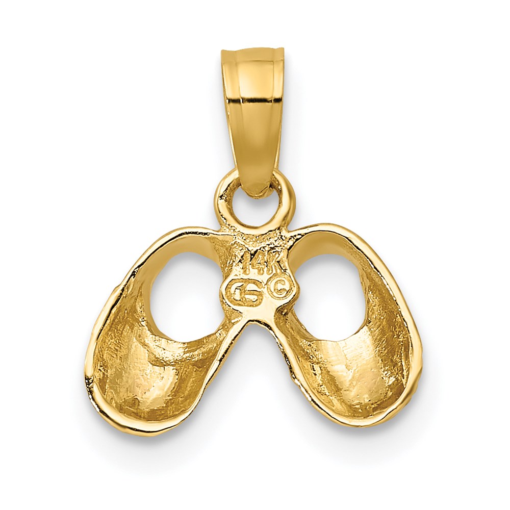 14K Bicolor 3d Baby Booties mit Teddy Bär Charm