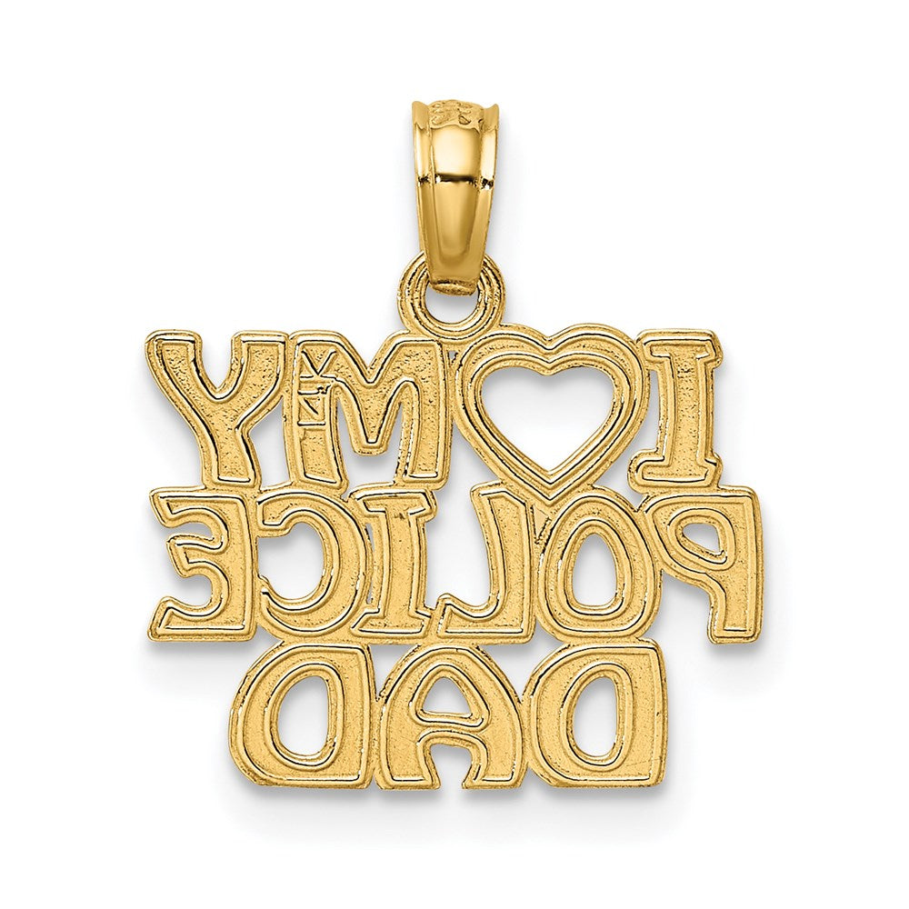 14K Gelbgold I Herz My Police Dad Charm