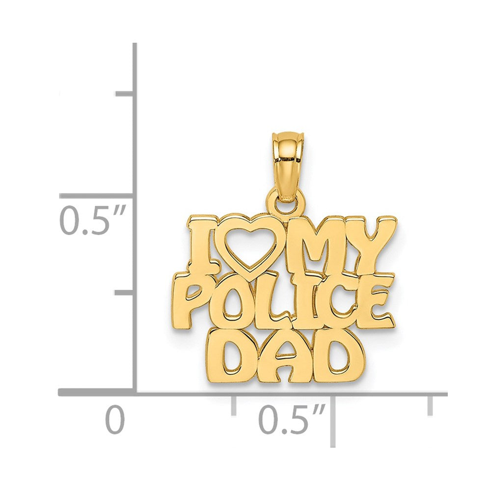 14K Gelbgold I Herz My Police Dad Charm