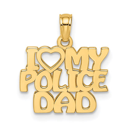 14K Gelbgold I Herz My Police Dad Charm