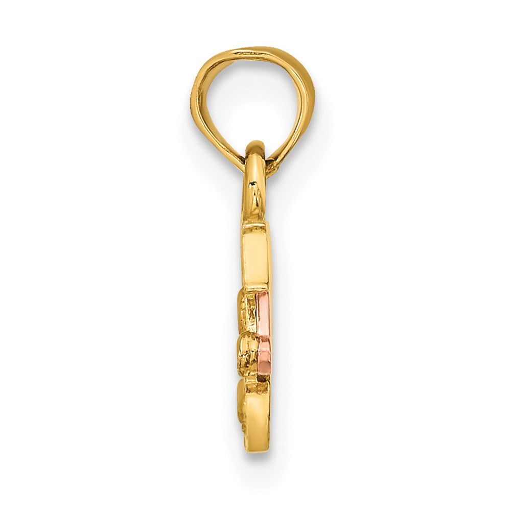 14K Bicolor Daddy Little Mädchen Charm