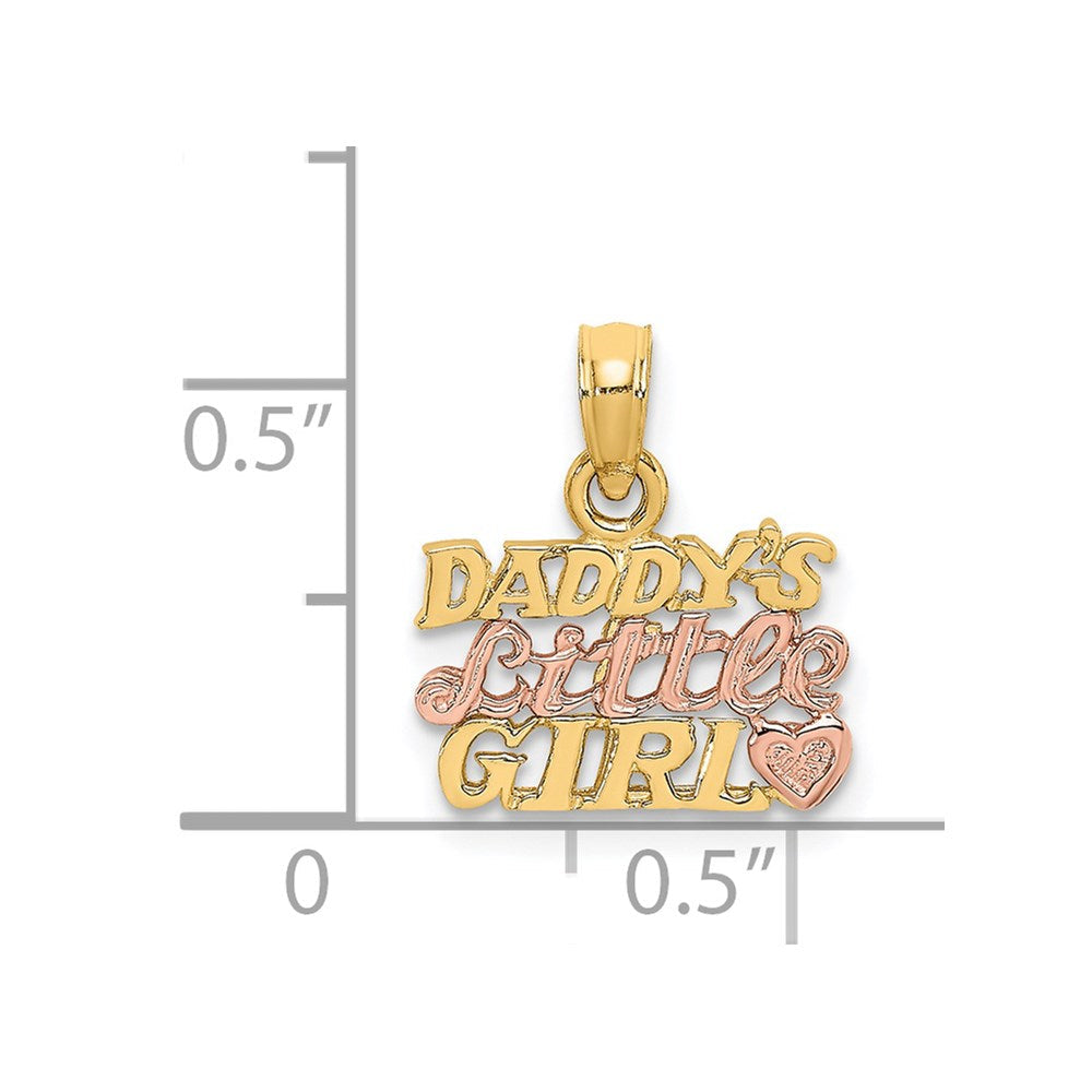 14K Bicolor Daddy Little Mädchen Charm
