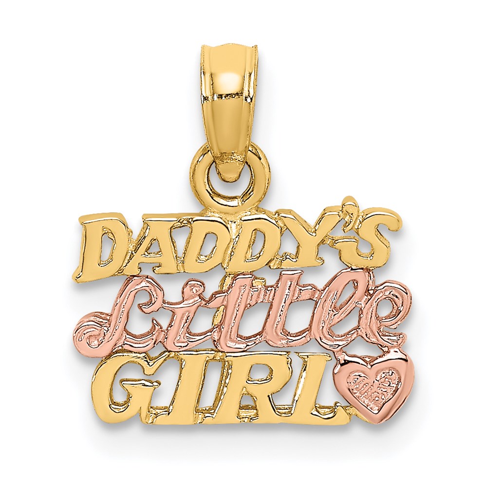 14K Bicolor Daddy Little Mädchen Charm
