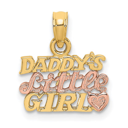 14K Bicolor Daddy Little Mädchen Charm