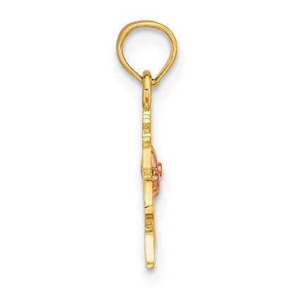 14K Bicolor #1 Granddaughter mit Blumen Charm