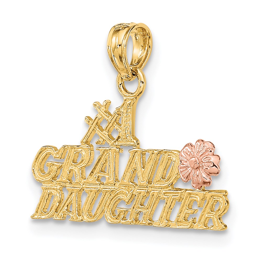 14K Bicolor #1 Granddaughter mit Blumen Charm