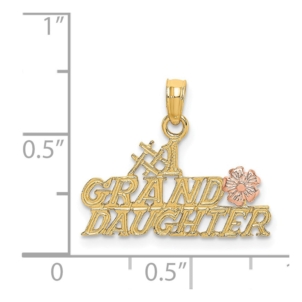 14K Bicolor #1 Granddaughter mit Blumen Charm