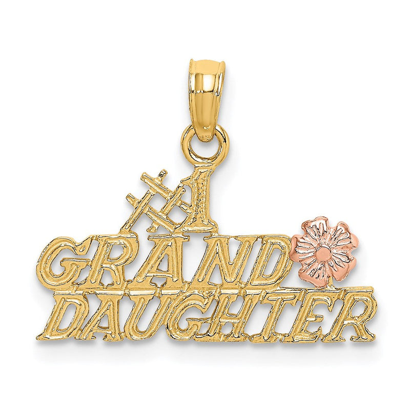 14K Bicolor #1 Granddaughter mit Blumen Charm