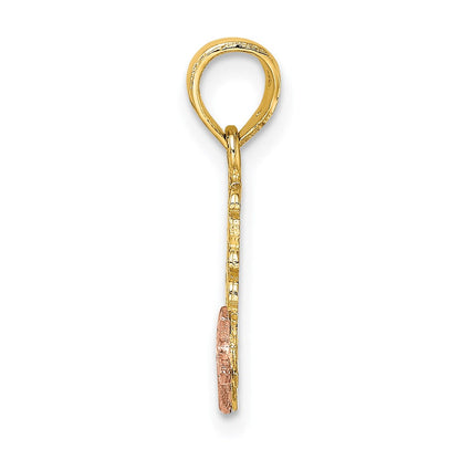 14K Bicolor Jesus Loves Me Charm