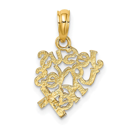 14K Bicolor Jesus Loves Me Charm
