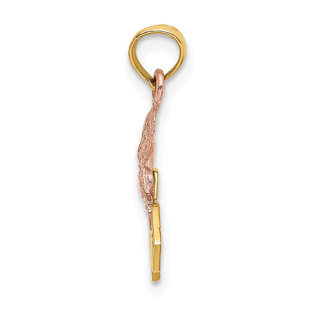 14K Bicolor Teddy Bär mit Abc Blocks Charm