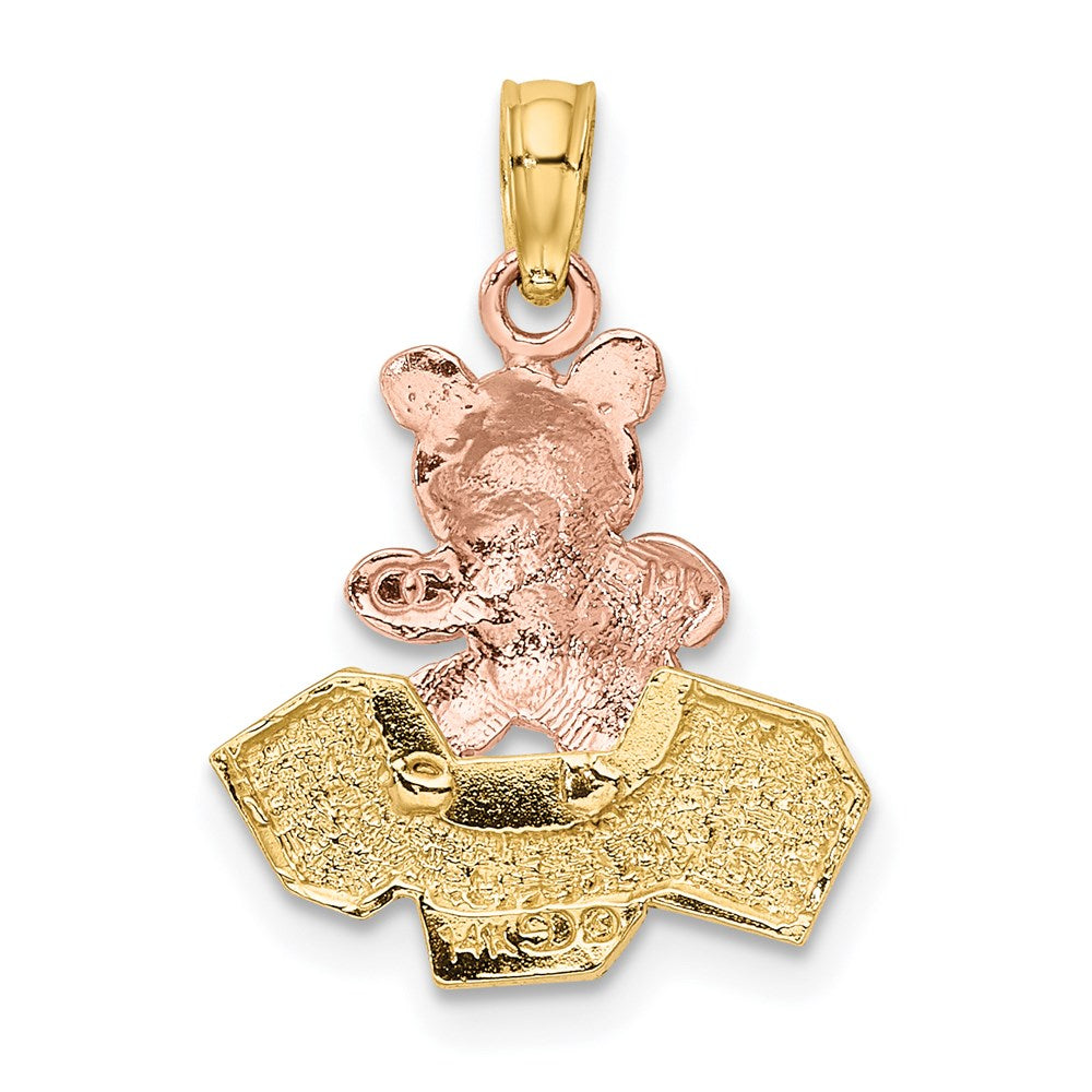 14K Bicolor Teddy Bär mit Abc Blocks Charm