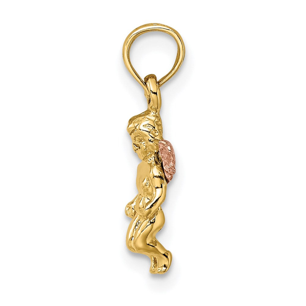 14K Bicolor 3-d Mini Schutzengel Engel Charm