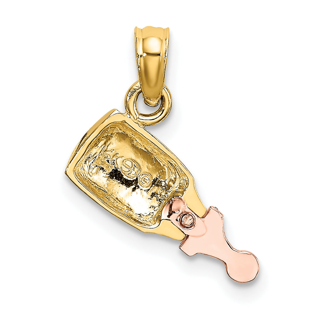 14K Bicolor Baby Bottle Charm