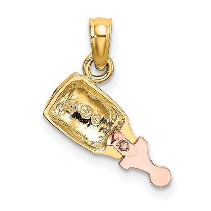 14K Bicolor Baby Bottle Charm