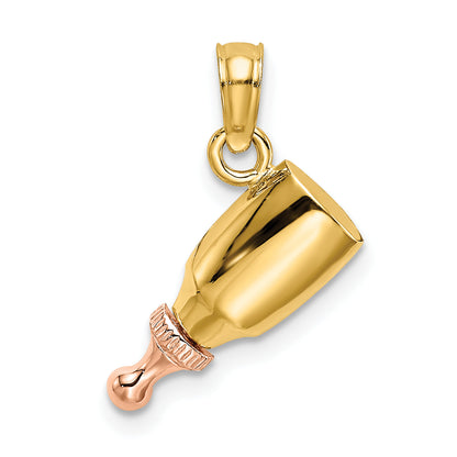 14K Bicolor Baby Bottle Charm