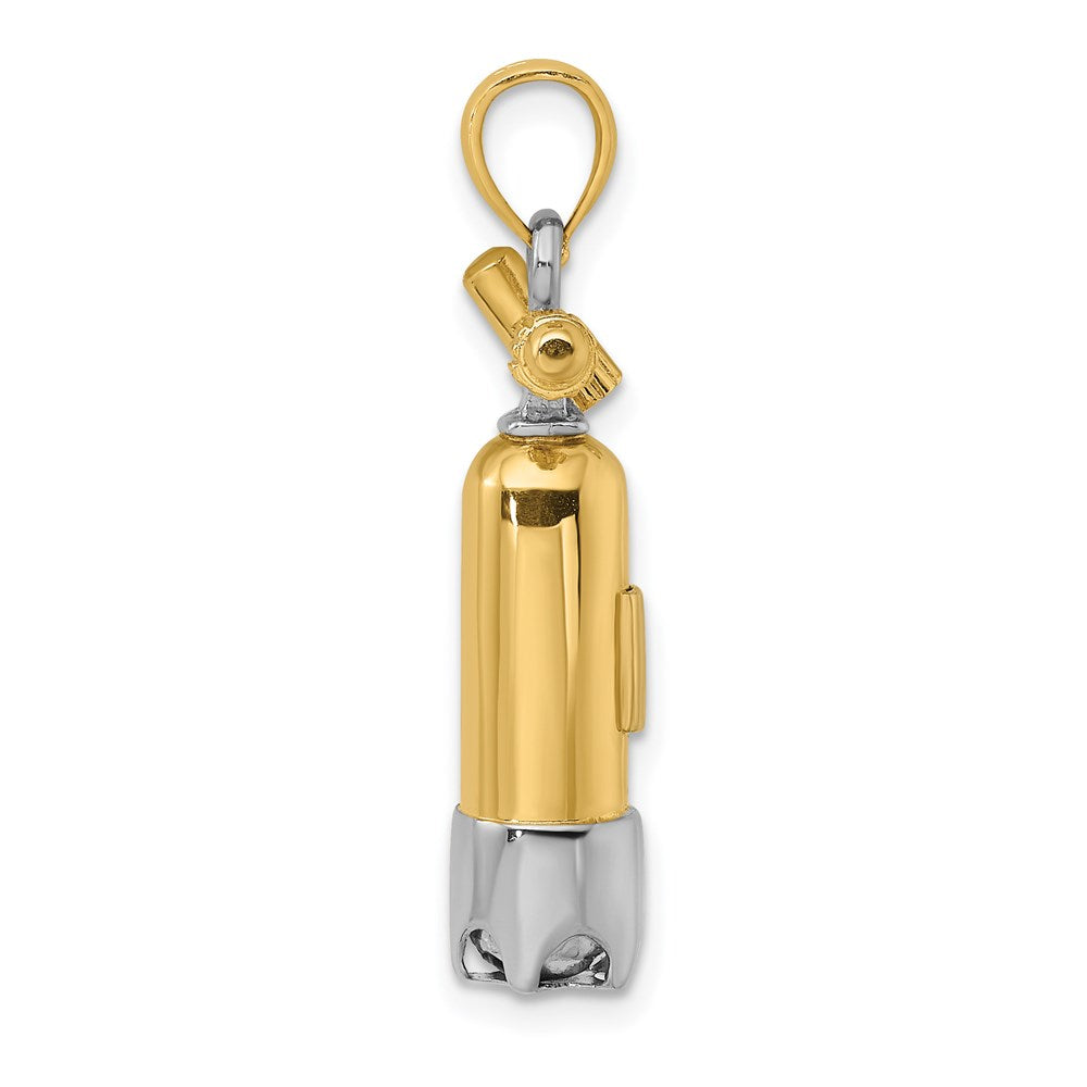 14K Bicolor-Gold 3-D Einzel-Tauchflaschen-Charm