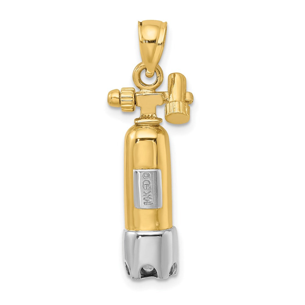 14K Bicolor-Gold 3-D Einzel-Tauchflaschen-Charm
